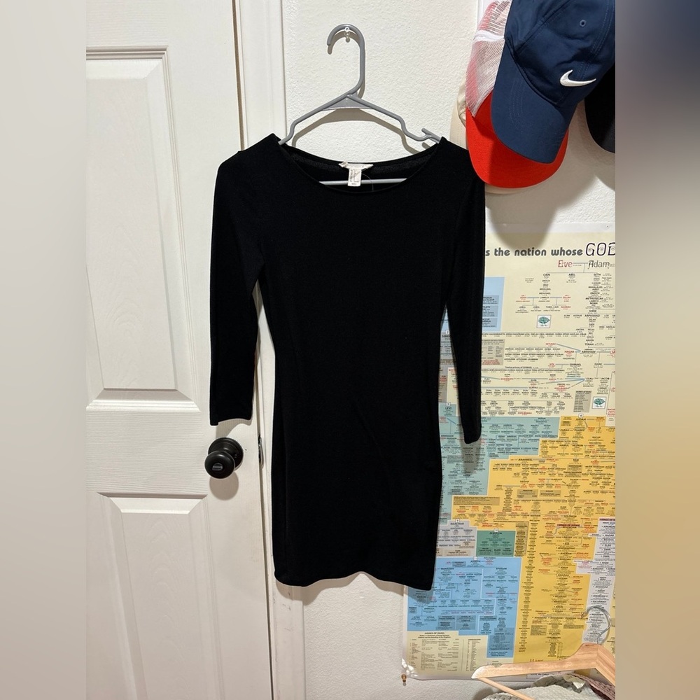 black midi dress